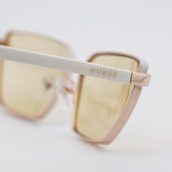 Guess GU00106 21E Sunglasses White/Gold Cat Eye Frame, Brown Lenses main image 9